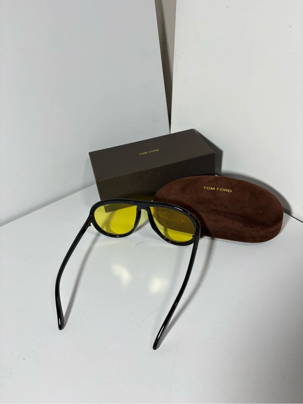 Tom Ford Black Sunglasses with Yellow Lenses